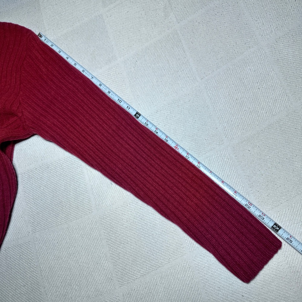 Polo Ralph Lauren Turtleneck Sweater Mens Large Wool Cashmere Ribbed Red Vintage - Picture 11 of 11